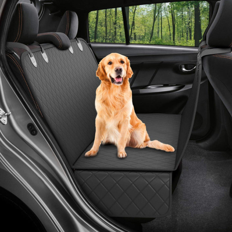 Dog Car Seat Cover Hammock with Mesh View Window - Safety Protector with Zipper & Pocket