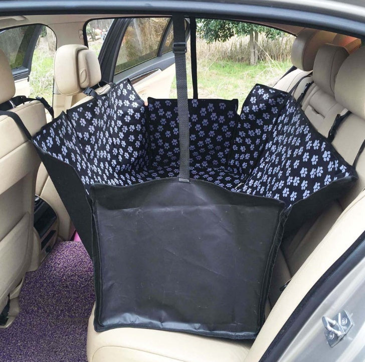 Waterproof Dog Back Seat Hammock Cover with Safety Belt - Pet Car Mat Protector