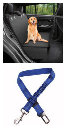 Dog Car Seat Cover Hammock with Mesh View Window - Safety Protector with Zipper & Pocket