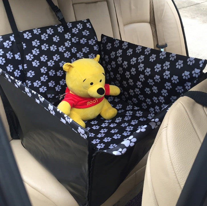 Waterproof Dog Back Seat Hammock Cover with Safety Belt - Pet Car Mat Protector