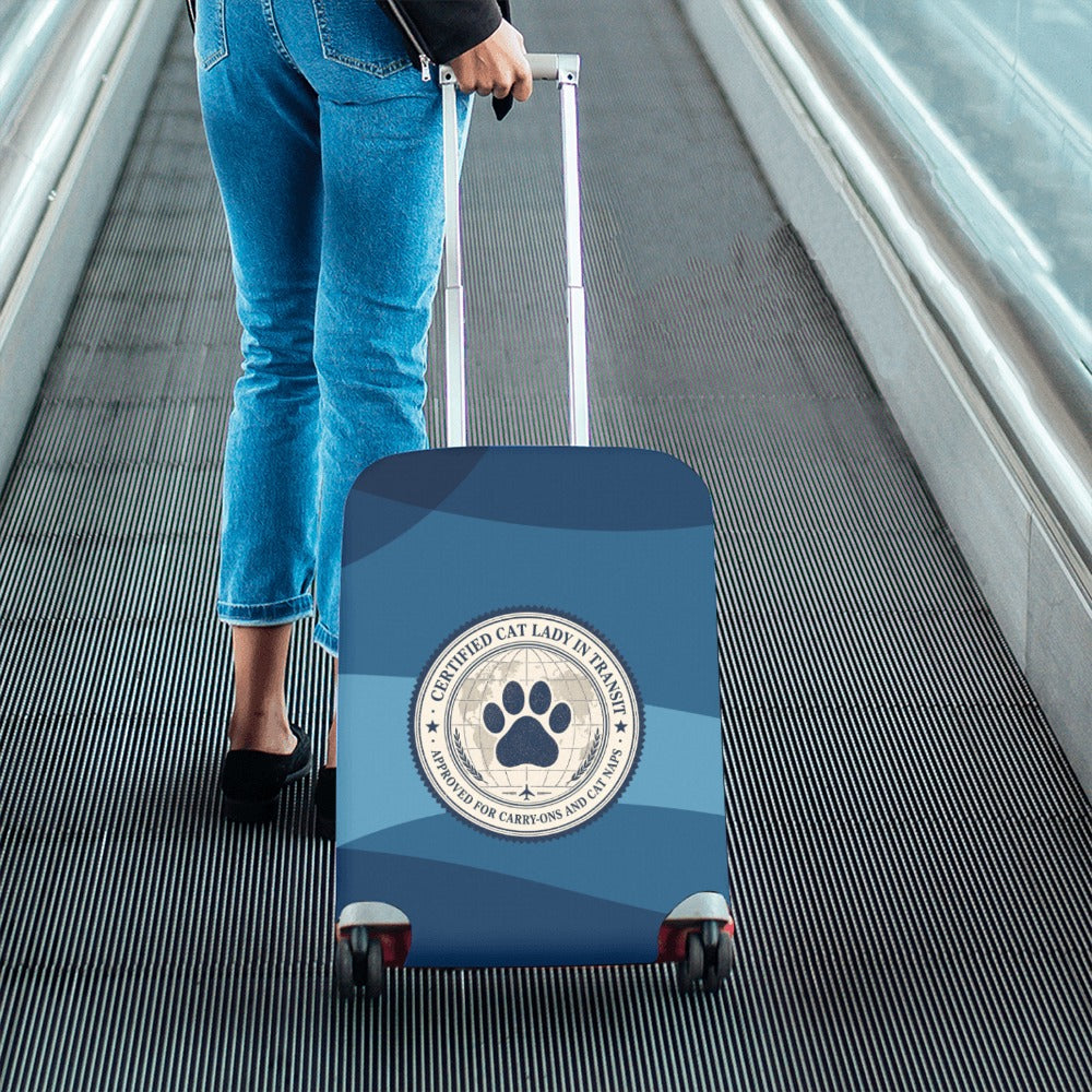 Certified Cat Lady in Transit – Carry-On Approved Luggage Cover (18"–21") (Small)