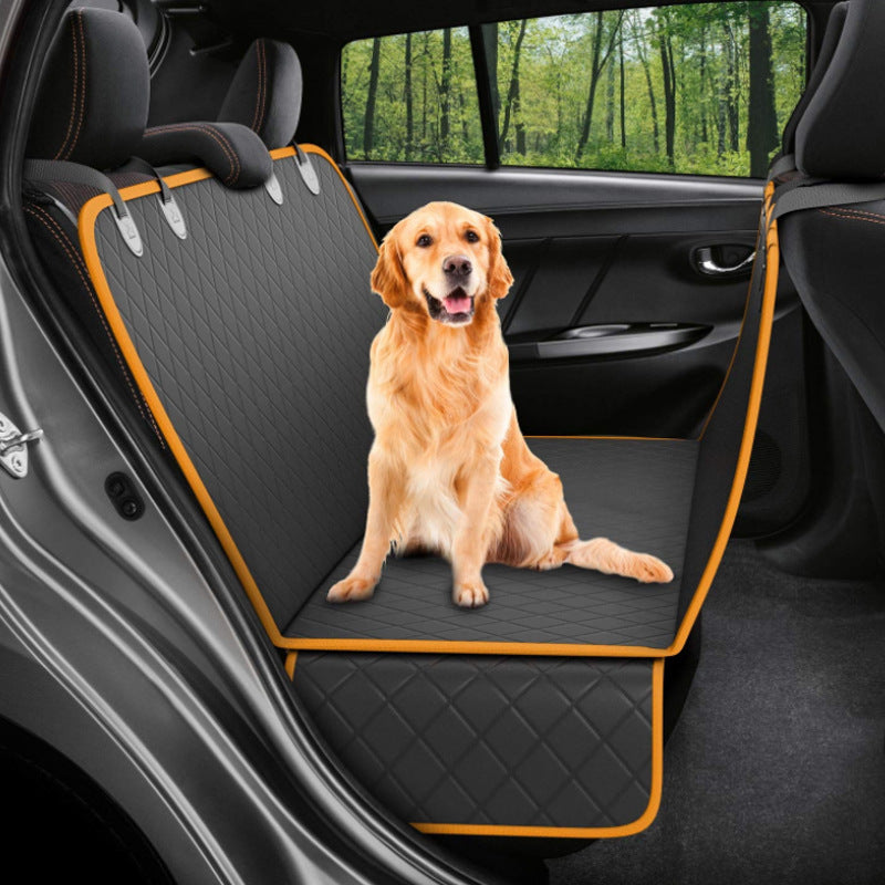 Dog Car Seat Cover Hammock with Mesh View Window - Safety Protector with Zipper & Pocket