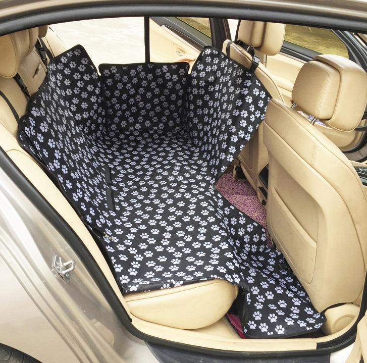 Waterproof Dog Back Seat Hammock Cover with Safety Belt - Pet Car Mat Protector