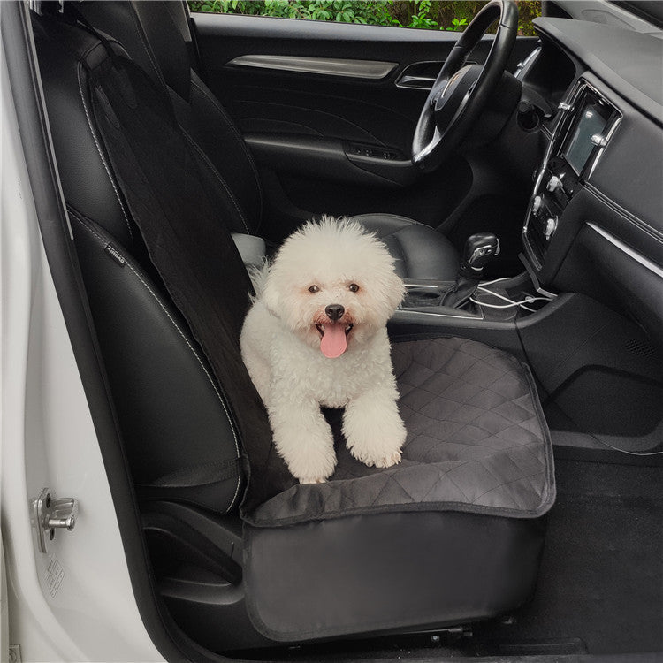 Pet Car Front Seat Cover with Safety Belt - Waterproof Travel Mat