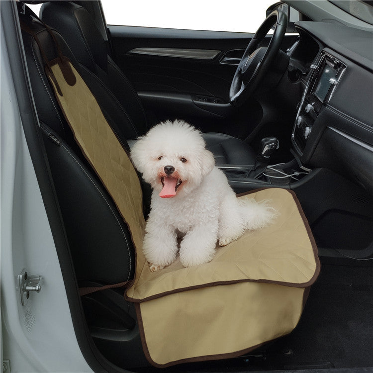 Pet Car Front Seat Cover with Safety Belt - Waterproof Travel Mat