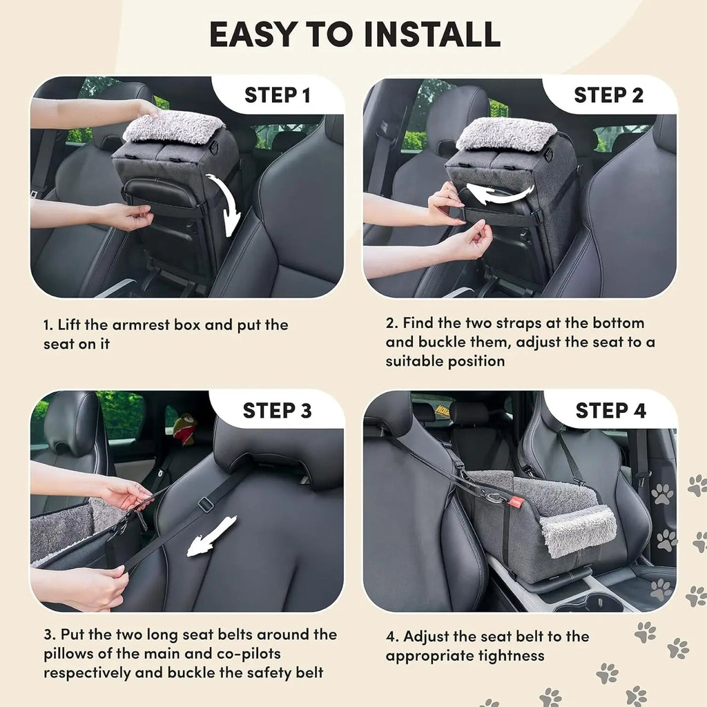 Center Console Dog Booster Seat for Small Dogs