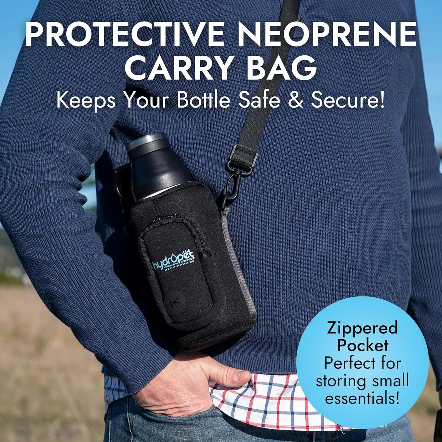 Insulated Dog Travel Water Bottle with Food Bowl