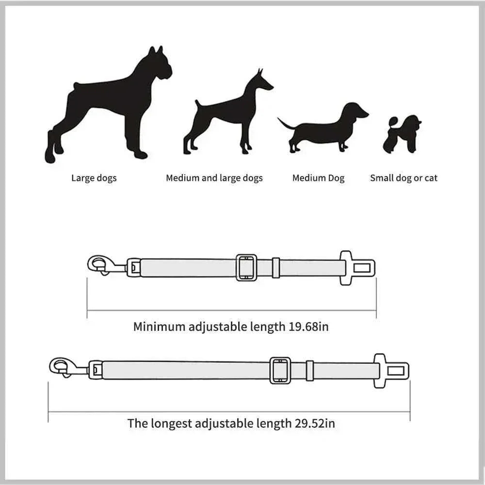 Pet Car Seat Belt Harness – Adjustable Safety Clip for Dogs & Cats