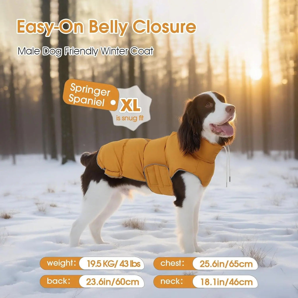 Waterproof Puffer Dog Jacket - Reflective, XS–3XL