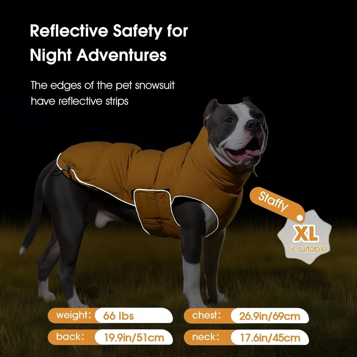 Waterproof Puffer Dog Jacket - Reflective, XS–3XL