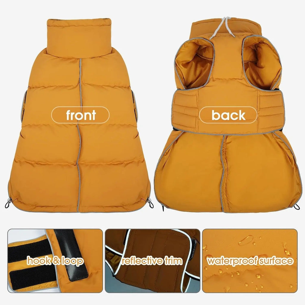 Waterproof Puffer Dog Jacket - Reflective, XS–3XL