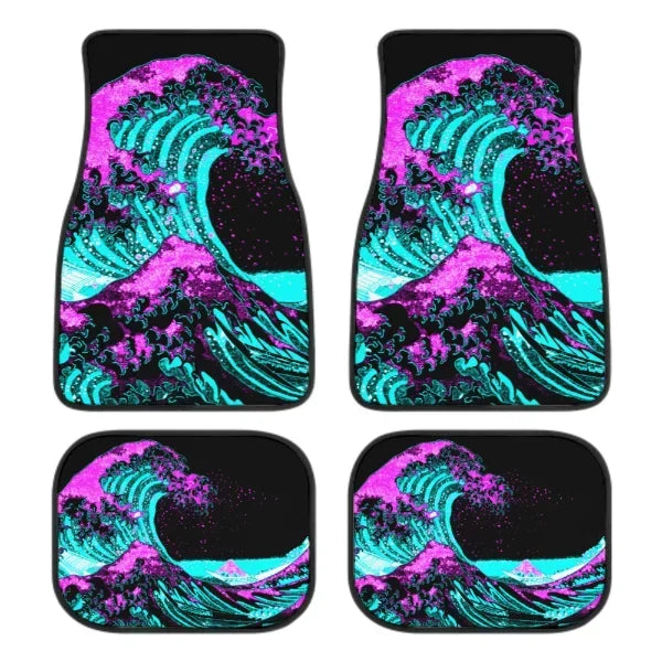 Great Wave Off Kanagawa 4-Piece All-Weather Car Floor Mats - Universal Fit for SUVs, Sedans, Trucks