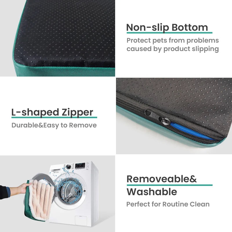 Washable Waterproof Dog Bed Mat with Removable Zipper Cover – Egg Crate Foam Pet Cushion for Large Dogs (M/L/XL/XXL, 19.7–47.2 in | 50–120 cm)