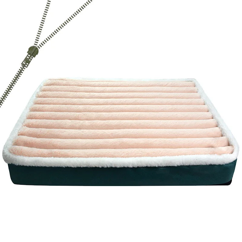 Washable Waterproof Dog Bed Mat with Removable Zipper Cover – Egg Crate Foam Pet Cushion for Large Dogs (M/L/XL/XXL, 19.7–47.2 in | 50–120 cm)