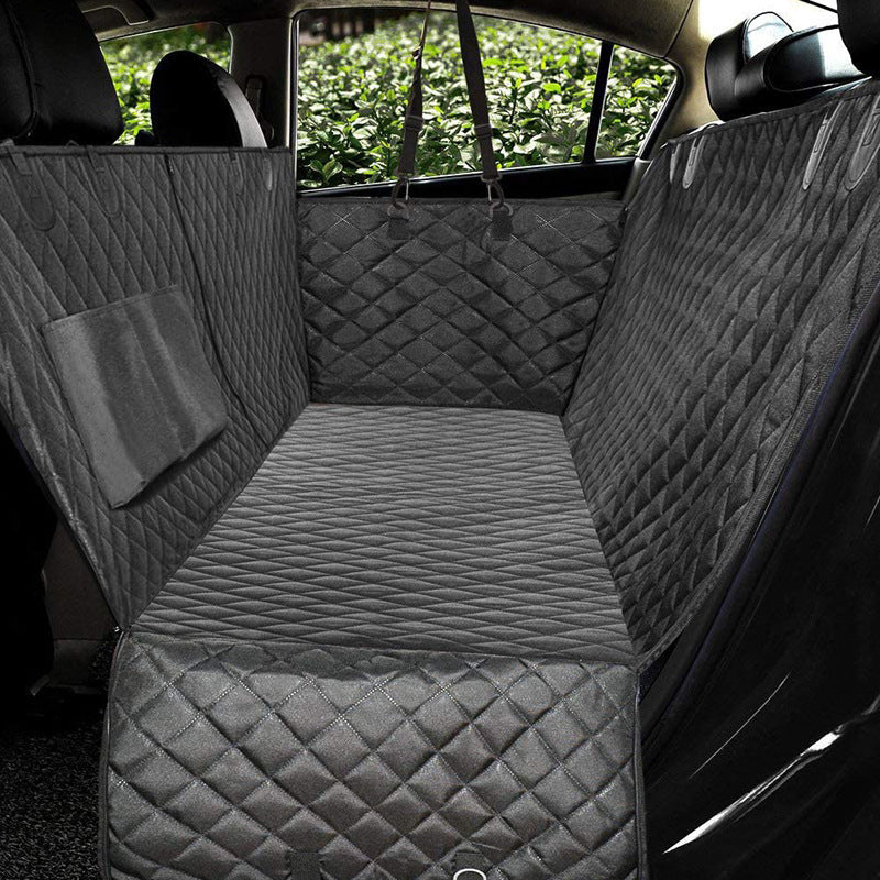 Dog Car Seat Cover Hammock with Mesh View Window - Safety Protector with Zipper & Pocket