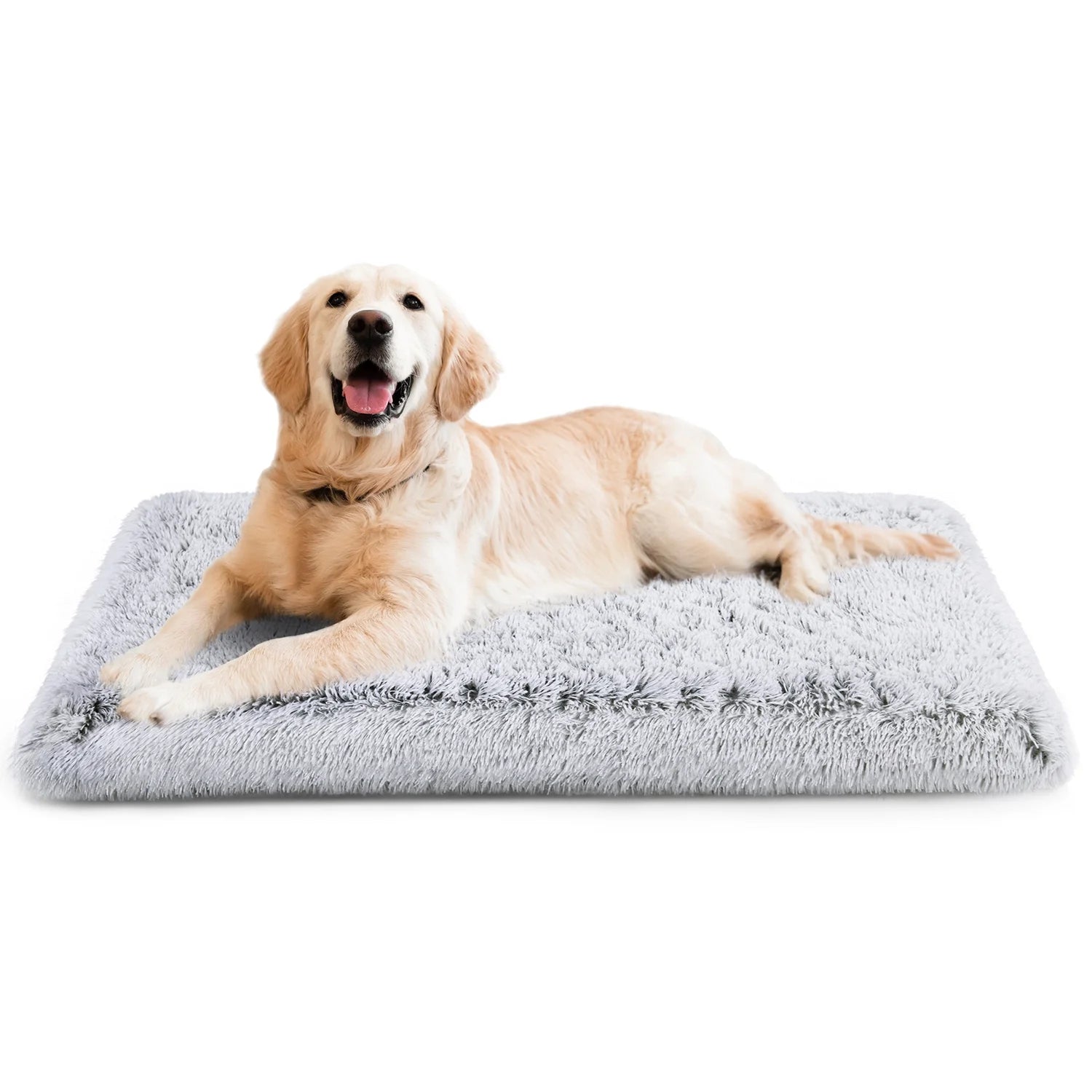 Large Dog Bed – Soft Gray Plush Mat