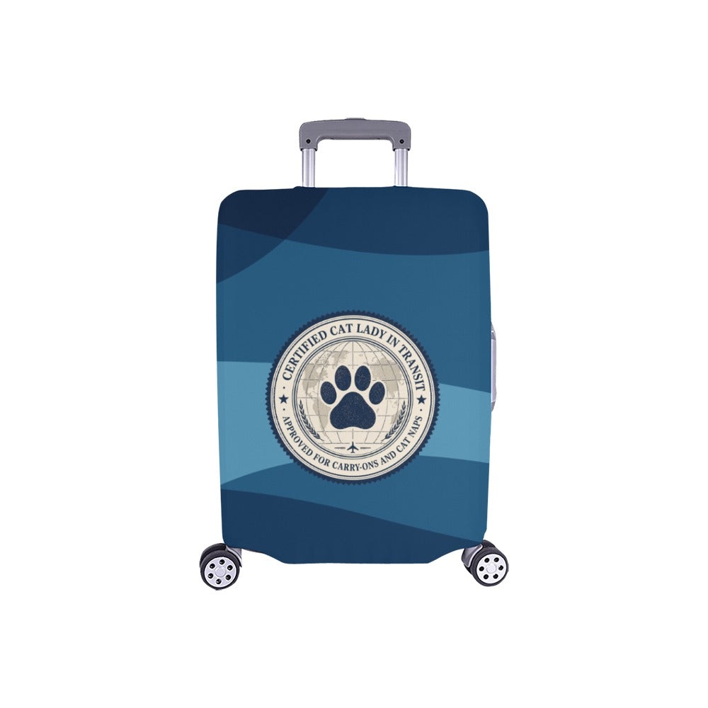 Certified Cat Lady in Transit – Carry-On Approved Luggage Cover (18"–21") (Small)