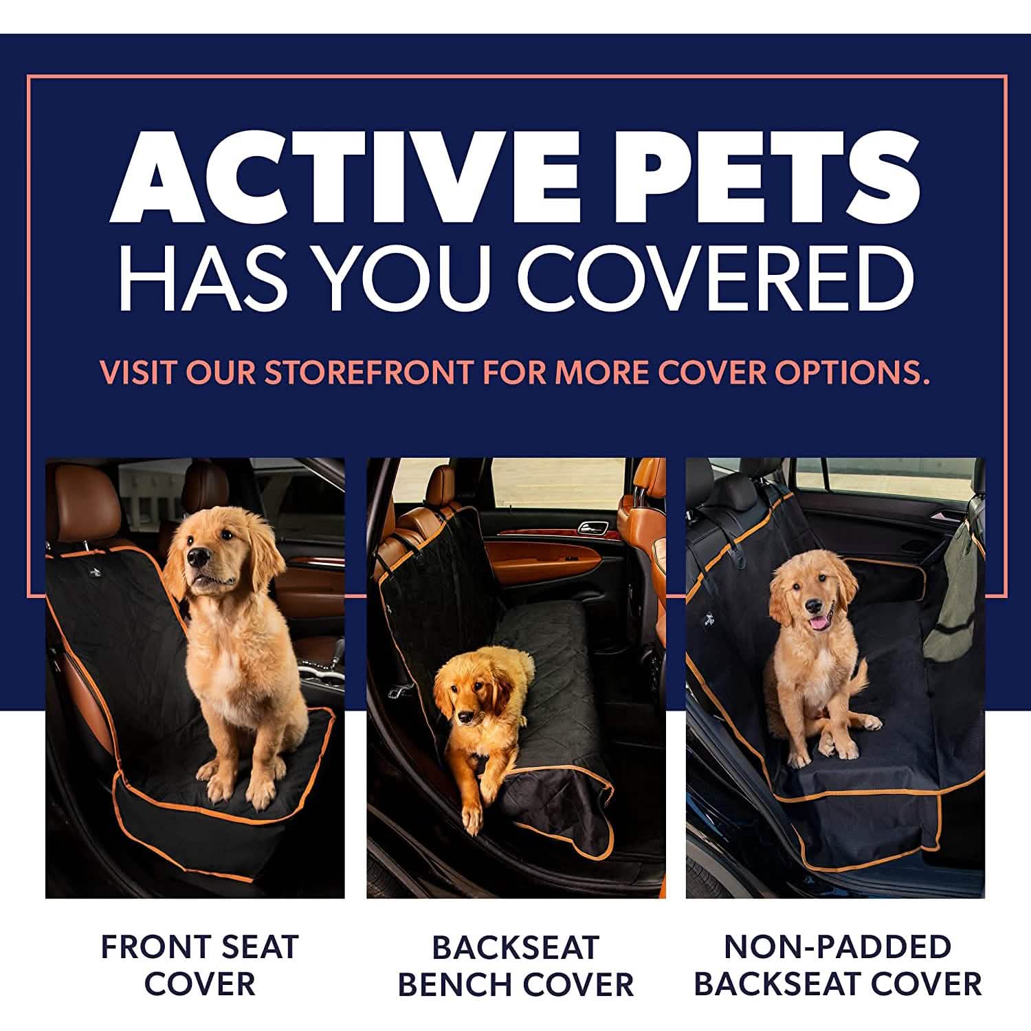 Dog Rear Seat Cover Hammock - Waterproof Anti-Scratch Non-Slip Pet Car Protector