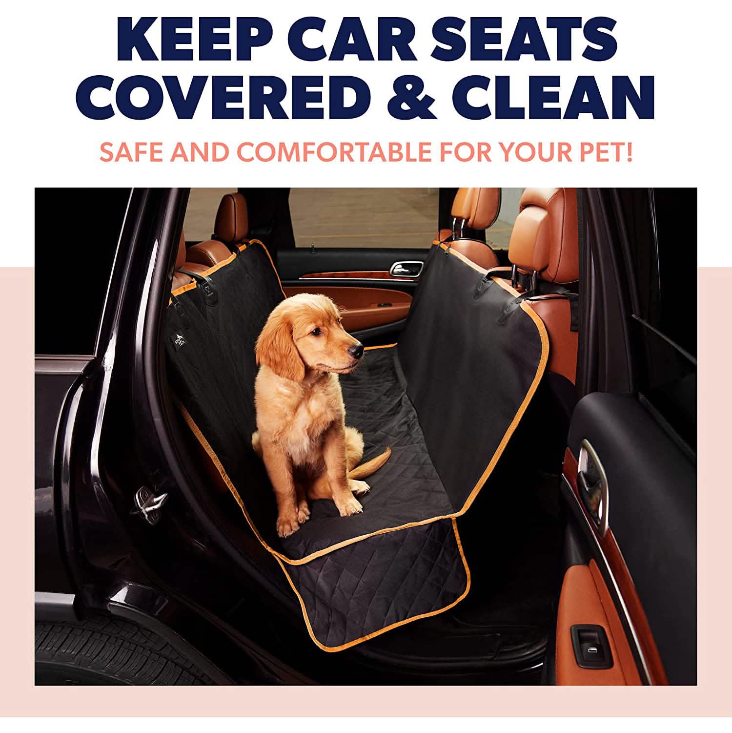 Dog Rear Seat Cover Hammock - Waterproof Anti-Scratch Non-Slip Pet Car Protector