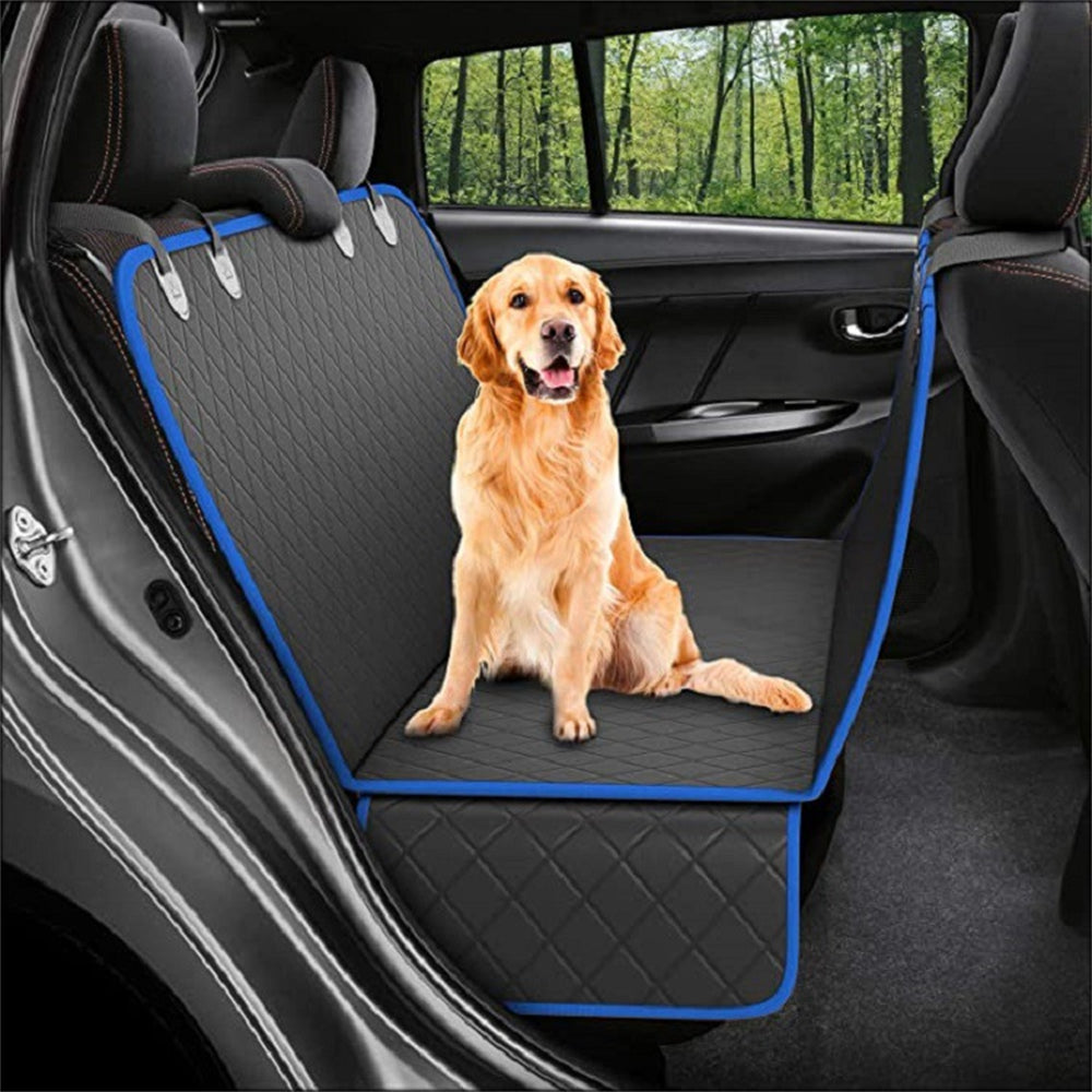 Dog Car Seat Cover Hammock with Mesh View Window - Safety Protector with Zipper & Pocket
