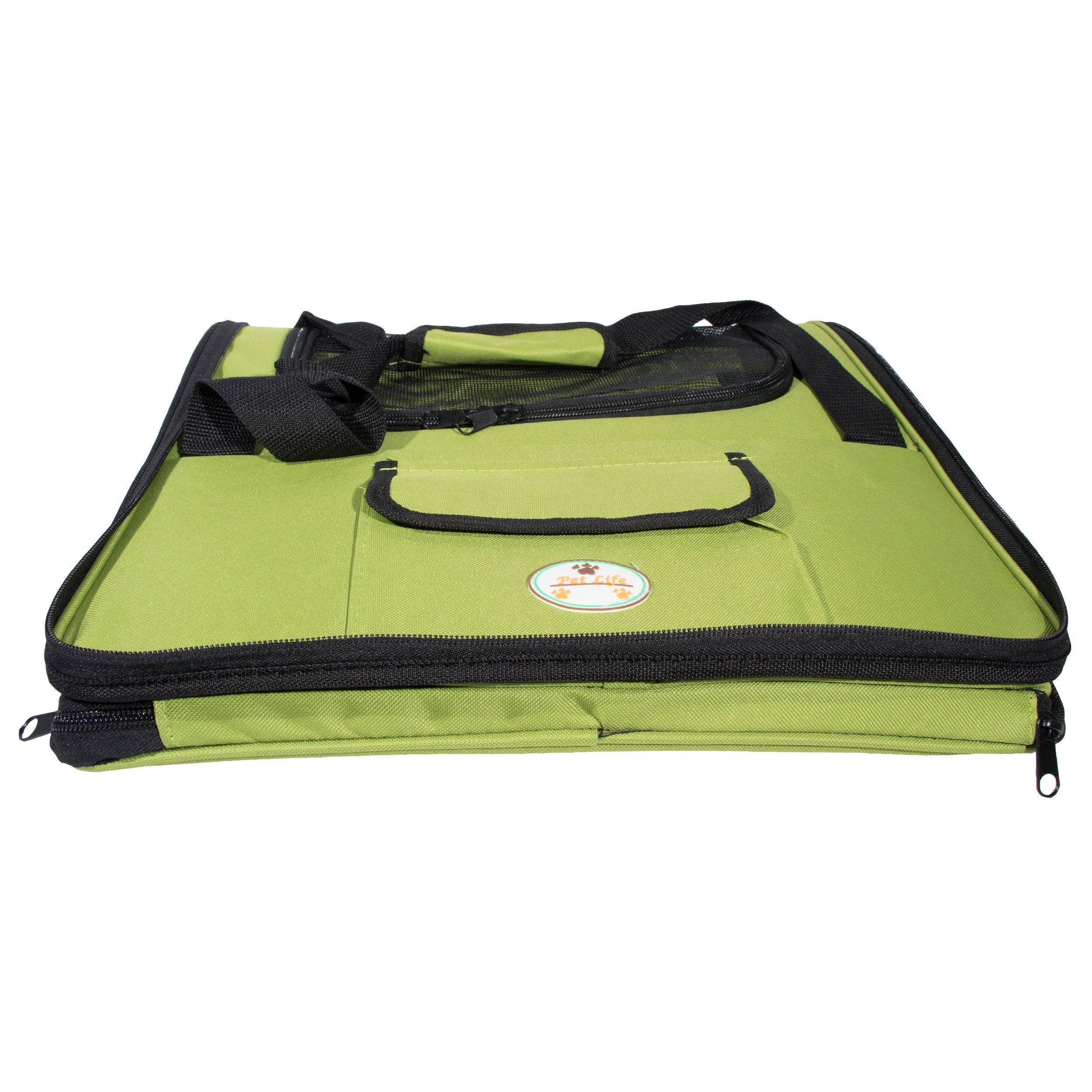 Pet Life ® 'Ultra-Lock' Collapsible Safety Travel Wire Folding Pet Dog Carseat Car Seat Carrier crate