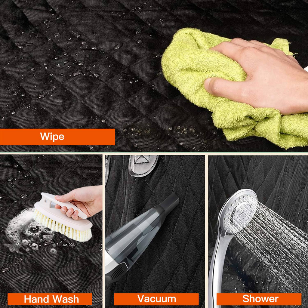 Waterproof Dog Car Seat Cover with Safety Belt - Heavy Duty Rear Seat Protector