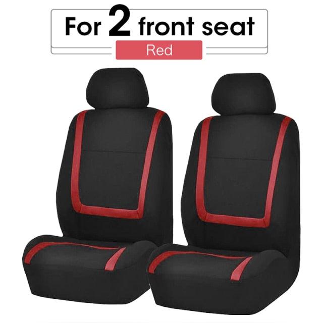 Full Set Flat Cloth Car Seat Covers - Front & Rear Split Bench Universal Fit