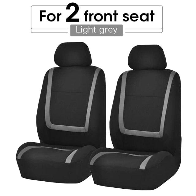 Full Set Flat Cloth Car Seat Covers - Front & Rear Split Bench Universal Fit