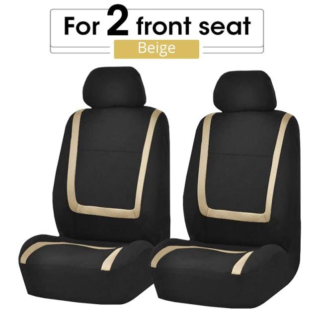 Full Set Flat Cloth Car Seat Covers - Front & Rear Split Bench Universal Fit