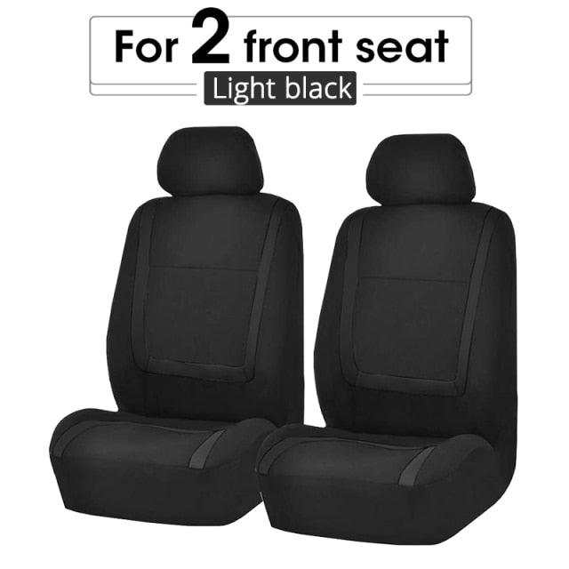 Full Set Flat Cloth Car Seat Covers - Front & Rear Split Bench Universal Fit